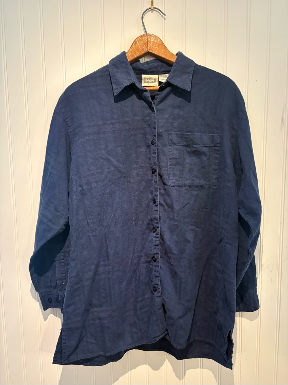 Laura Gayle Navy Button-Front Shirt - Women's Casual Button Down L